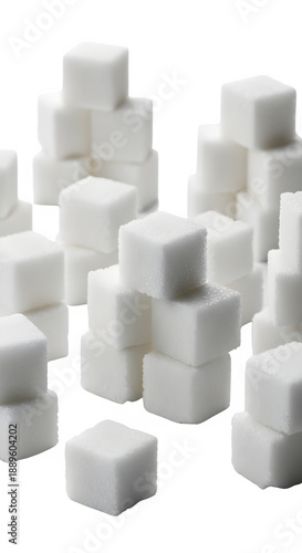 Wallpaper Mural White sugar cubes on plain background Torontodigital.ca