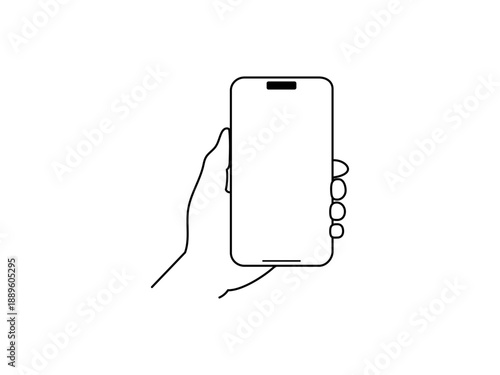 A線画　スマホを持った手 QR2 コピー