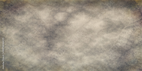 Atmospheric blue grunge background featuring an old paper texture blended with abstract dark clouds and misty white smoke for a moody nature backdrop
