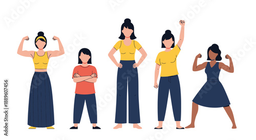 Diverse Group Of Women Standing Together Showing Strength And Empowerment For Business And Social Causes Promotion