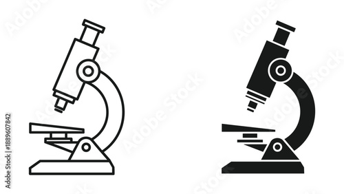 Microscope icon set for laboratory use