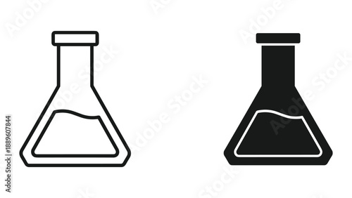 Laboratory flask icon set