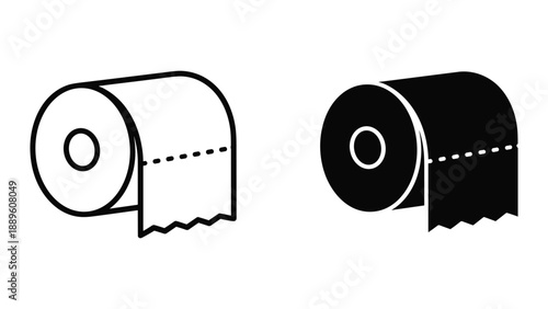 Toilet paper roll illustration in black and white
