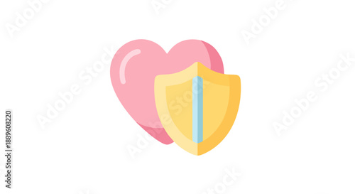 Graphic Heart Shield Image Featuring Love Symbol
