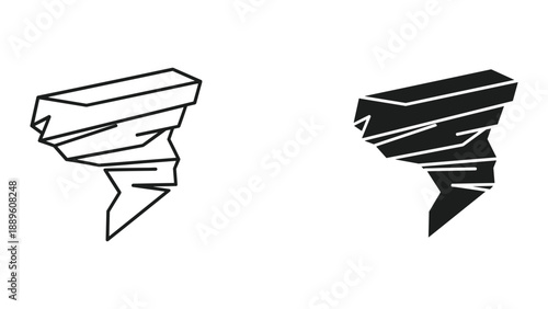 Abstract geometric shapes in black and white