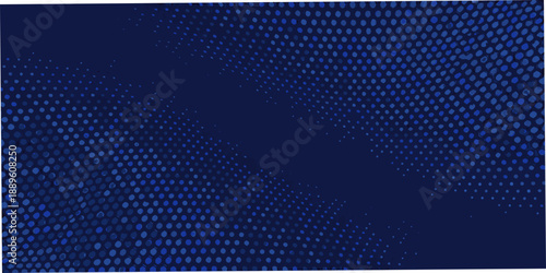 A dark blue background with a swirling pattern of lighter blue dots