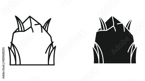 Simple black and white illustration of a wolf head