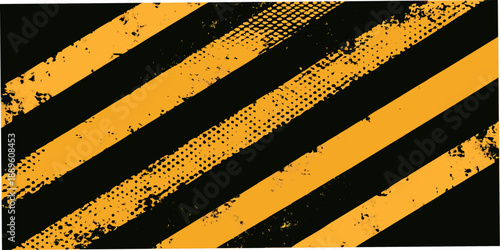 Diagonal yellow and black stripes with a distressed textured appearance