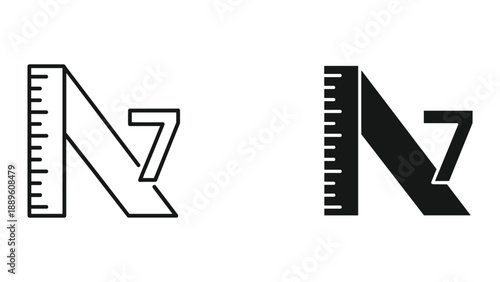 Creative logo design with ruler element