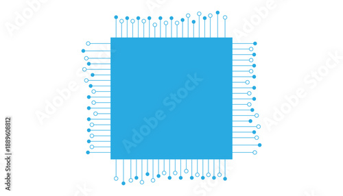 Abstract white blue digital technology futuristic circuit board background design. Technology dots lines connect network background.