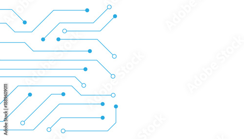 Abstract white blue digital technology futuristic circuit board background design. Technology dots lines connect network background.