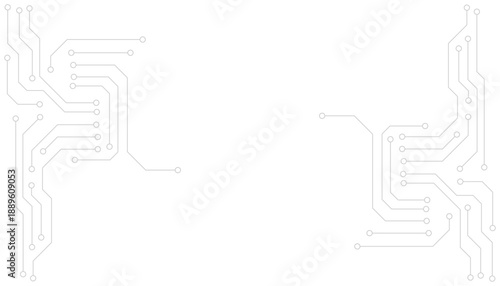 Technology black circuit diagram. High-tech circuit board connection system. Vector abstract technology on white background.