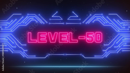 Professional level 50 gaming background for legendary centennial milestones, tech stream transitions and futuristic ui projects