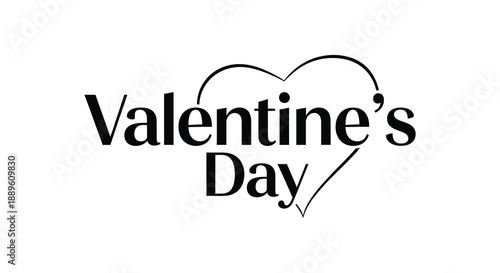 The image displays the text valentine s day in bold black lettering accompanied by a simple heart shaped arc above it