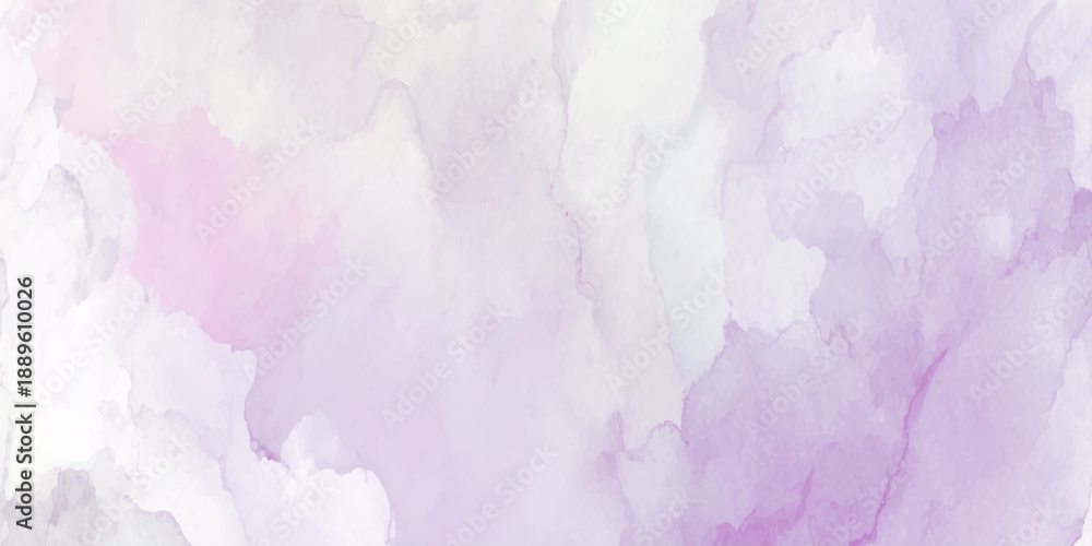 Fototapeta premium Lavender purple watercolor background with soft violet cloud effect creates a dreamy and sophisticated atmosphere.
