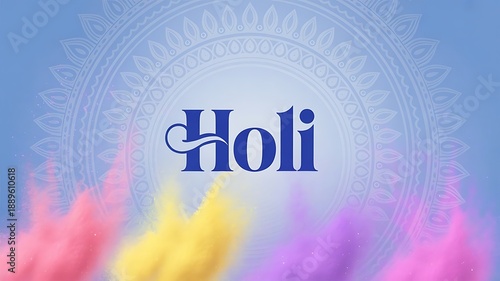 Wallpaper Mural Vibrant Holi festival celebration with colorful powder and traditional mandala. Torontodigital.ca