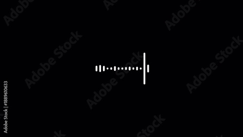 Audio signals waves animation on black background,  visualizer audio spectrum music template animated.