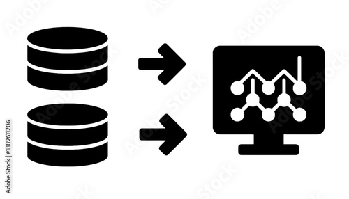 A graphic representation of data transfer and analysis on a computer