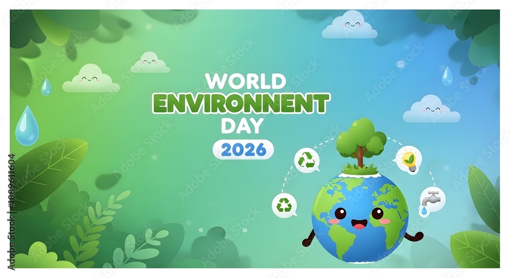 Naklejka premium World environment day 2026 celebration poster