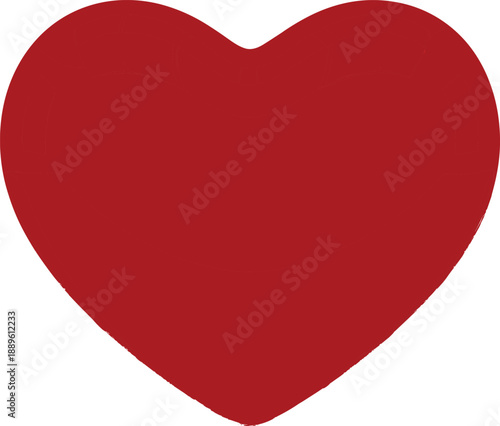 Simple red heart shape symbol representing love romance affection emotion and relationship concept minimal flat vector illustration
