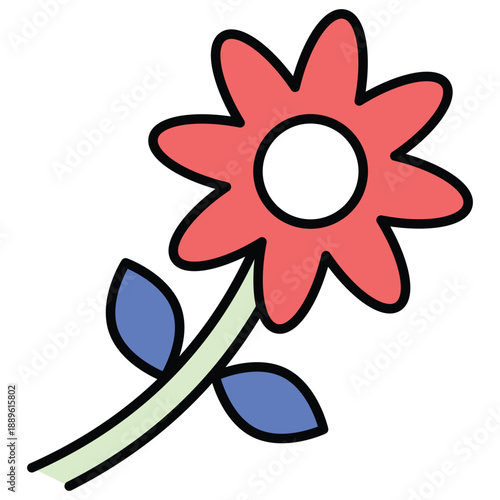 Fresh Blooms Vector Icon Stock Illustration