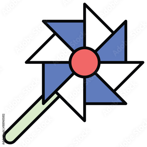 Pinwheel Vector Icon Stock Illustration