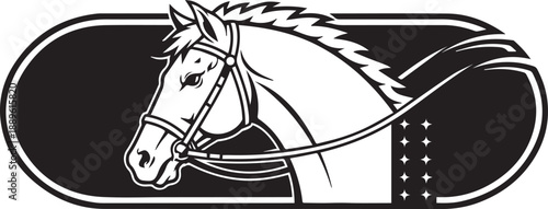 Head of Racing Horse Logo Design Silhouette vector black on a white background