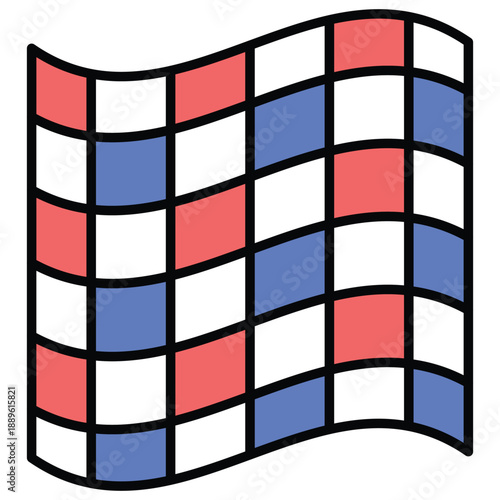 Picnic Blanket Vector Icon Stock Illustration