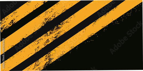Cautionary stripes A textured black and yellow diagonal hazard warning pattern
