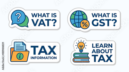 Vector Tax Information Icons for Finance and Business Understanding