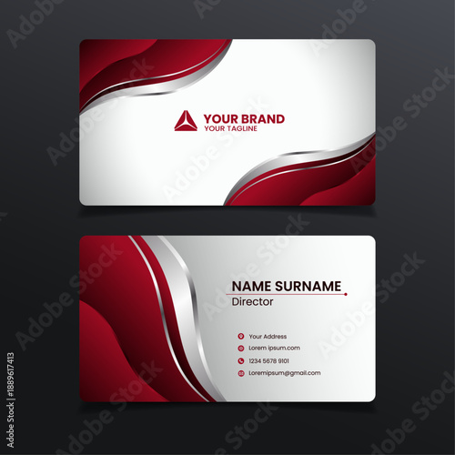 red abstract background business card design