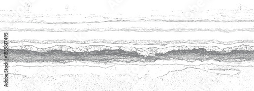 Abstract layered geological strata with textured patterns and subtle tree outlines