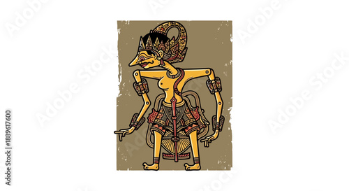 An abstract illustration of a dynamic figure with multiple limbs in a vibrant dance pose, conveying energy and movement