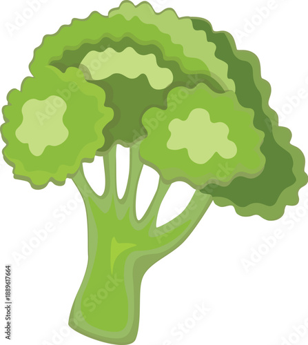 Vector illustration of a stylized green tree with lush summer leaves and a sturdy wood trunk representing a natural eco symbol for park environment or forest garden design