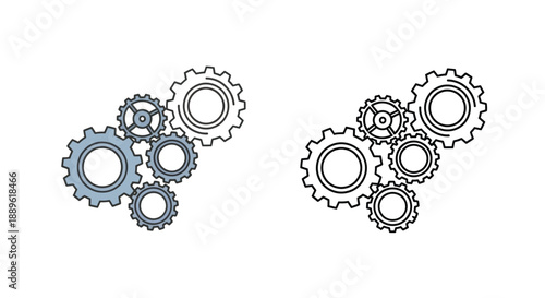 Mechanical Gears Working Together Design Representing Efficiency and Teamwork