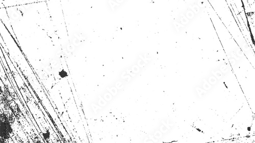 Black ink splatters and scratches on a white textured background 2