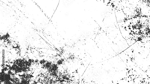 Black ink splatters and scratches on white textured background abstract 1