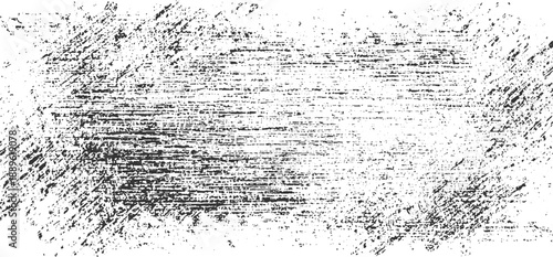 Black and white textured background with horizontal and diagonal distressed lines and speckles abstract