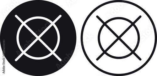 No dry cleaning laundry icon set in two styles . Do not tumble dry icon . Washing laundry symbol . Vector illustration