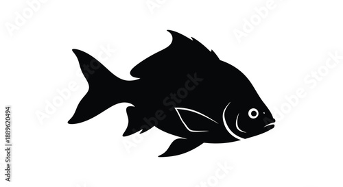 A striking black silhouette of a fish showcasing its streamlined form and detailed fins against a white backdrop silhouette high quality