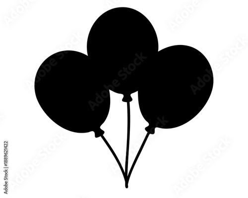 Three helium balloons tied together float in the air celebration