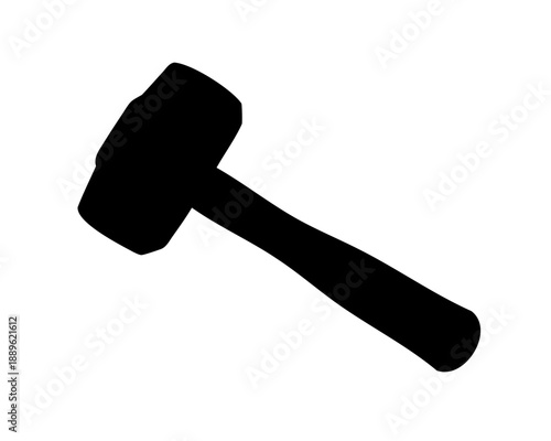 Silhouette of a mallet hammer, a simple hand tool for construction tasks