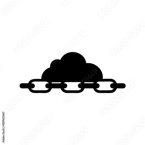 Symbolic representation of cloud security and protection using digital chains
