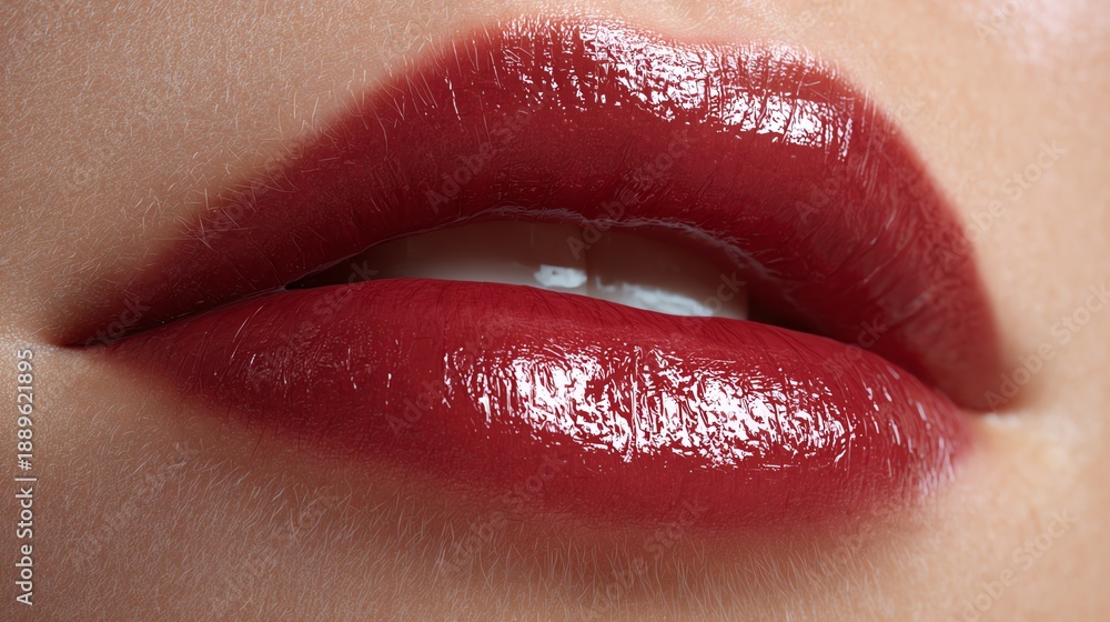 Obraz premium Realistic aesthetic lips mockup concept with natural finish, cosmetic design