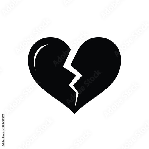 Broken heart vector icon symbol of heartbreak sadness despair lost love emotional pain grief sadness tragedy relationship ending symbol symbol icon graphic element broken heart vector