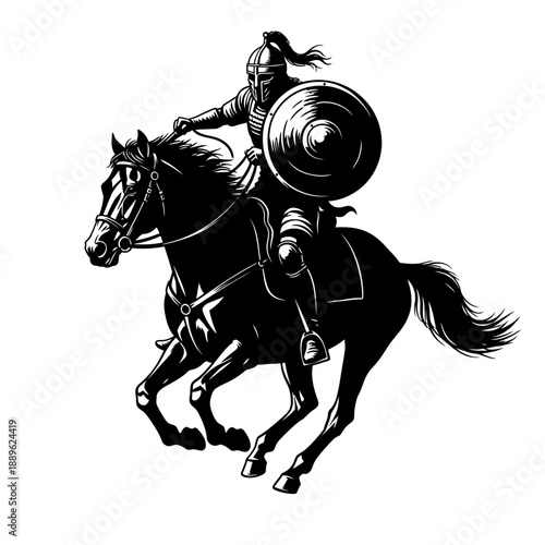 Warrior on Horseback - A Powerful Image of Strength and Determination.