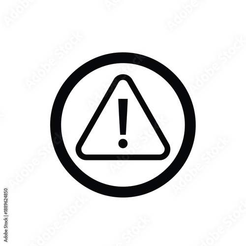 Warning sign with an exclamation mark in a circle vector icon, danger alert symbol for hazardous situations or important notice in modern flat design