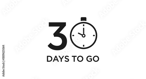 A striking graphic displays the number thirty alongside a clock face indicating a countdown with text below