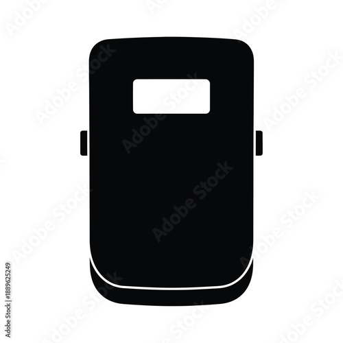 Black shield icon representing security protection defense and safety for objects or personal information symbolizing barrier and safeguard for preventing danger or damage