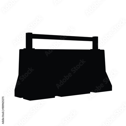 Plastic traffic barrier silhouette for road construction site safety highway maintenance work zone infrastructure protection street closure bypass detour urban development detour boundary symbol